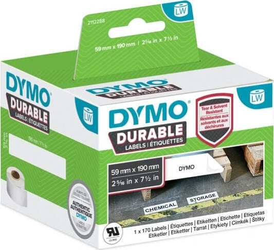 Rotolo 170 etichette LW Durable Industrial - 1933087 - 59x190 mm - carta - bianco - Dymo Cancelleria e prodotti per ufficio/Elettronica per ufficio/Accessori/Accessori per etichettatrici Eurocartuccia - Pavullo, Commerciovirtuoso.it