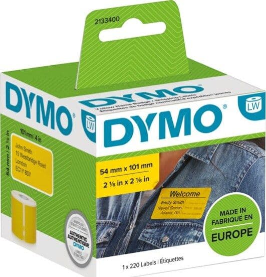 Rotolo 220 etichette per Dymo LabelWriter - spedizione-badge - 54x101 mm - giallo - Dymo Cancelleria e prodotti per ufficio/Elettronica per ufficio/Accessori/Accessori per etichettatrici Eurocartuccia - Pavullo, Commerciovirtuoso.it