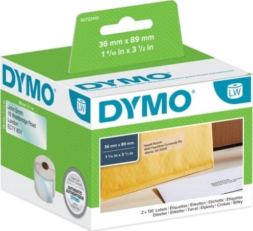 Rotolo 260 etichette LW 990130 - indirizzi estesi - plastica trasparente - 36 x 89 mm -Dymo Cancelleria e prodotti per ufficio/Elettronica per ufficio/Accessori/Accessori per etichettatrici Eurocartuccia - Pavullo, Commerciovirtuoso.it