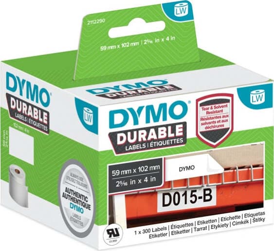 Rotolo 300 etichette LW Durable Industrial - 1933088 - 59x102 mm - carta - bianco - Dymo Cancelleria e prodotti per ufficio/Elettronica per ufficio/Accessori/Accessori per etichettatrici Eurocartuccia - Pavullo, Commerciovirtuoso.it