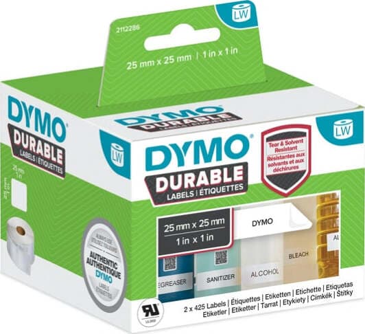 Rotolo 850 etichette LW Durable Industrial - 1933083 - 25 x 25 mm - carta - bianco - Dymo - conf. 2 rotoli Cancelleria e prodotti per ufficio/Elettronica per ufficio/Accessori/Accessori per etichettatrici Eurocartuccia - Pavullo, Commerciovirtuoso.it