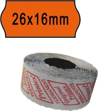 Rotolo da 1000 etichette a onda per Printex Smart 16-2616 e Z Maxi 6-2616 - 26x16 mm - adesivo permanente - arancio - Printex - pack 10 rotoli Cancelleria e prodotti per ufficio/Archivio ufficio e accessori per scrivania/Etichette divisori per schedario e timbri/Etichette ed etichette adesive/Etichette per prezzatrici Eurocartuccia - Pavullo, Commerciovirtuoso.it
