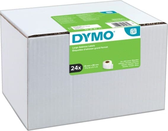 Rotolo etichette indirizzi estesi - 36 x 89 mm - bianco - 260 etichette-rotolo - Dymo LW - conf. 24 pezzi Cancelleria e prodotti per ufficio/Elettronica per ufficio/Accessori/Accessori per etichettatrici Eurocartuccia - Pavullo, Commerciovirtuoso.it