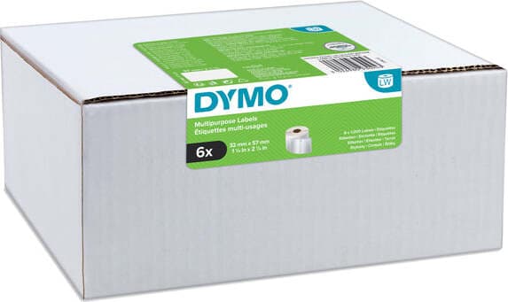 Rotolo etichette multiuso - 57 x 32 mm - bianco - 1000 etichette - rotolo - Dymo - value pack 6 pezzi Cancelleria e prodotti per ufficio/Elettronica per ufficio/Accessori/Accessori per etichettatrici Eurocartuccia - Pavullo, Commerciovirtuoso.it