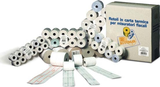 Rotolo per POS e carte di credito - carta chimica a 2 copie - 57 mm x 20 mt - diametro esterno 55 mm - anima 12 mm - Rotomar - blister 10 pezzi Cancelleria e prodotti per ufficio/Elettronica per ufficio/Accessori/Carta in rotoli Eurocartuccia - Pavullo, Commerciovirtuoso.it