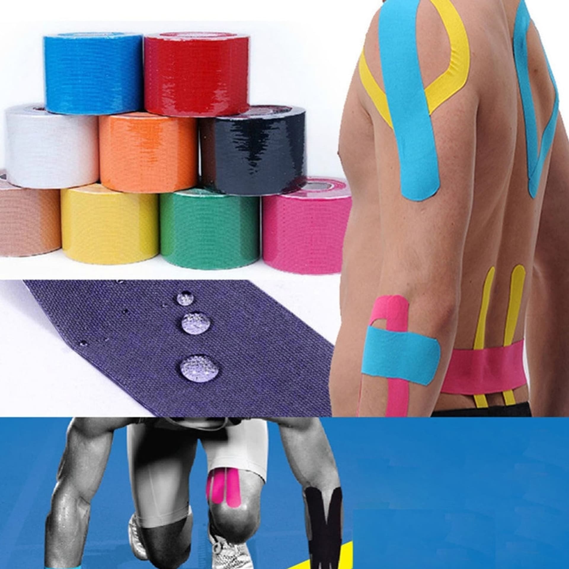 ROTOLO TAPE KINESIOLOGIA KINESIO NASTRO ELASTICO PER SUPPORTO MUSCOLARE SPORT Salute e cura della persona/Prodotti e apparecchiature mediche/Supporti imbracature e sollevatori/Nastro e materiali Trade Shop italia - Napoli, Commerciovirtuoso.it
