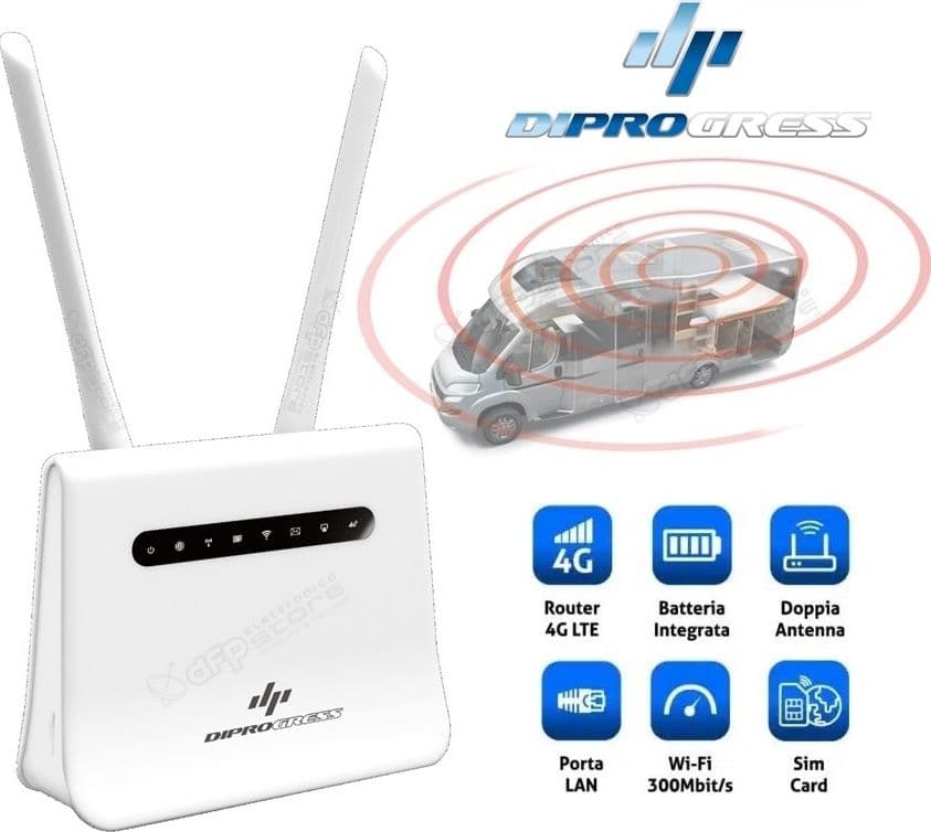 Router-portatile-Wi-Fi-4G/LTE-con-slot-SIM-Card-e-batteria-al-litio-integrata-ricaricabile-DIPROGRESS-DPWR4G01