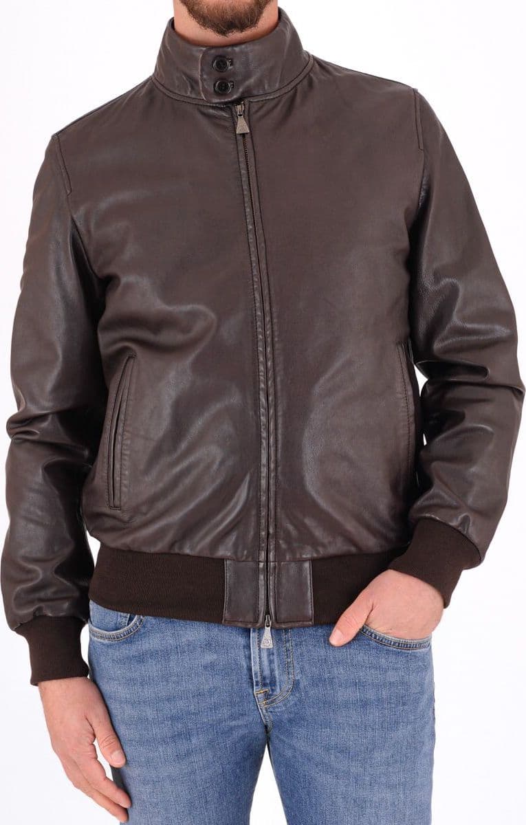 Roy Roger's Capospalla uomo Barracuda padded man leather washed RRU800CB94XXXX in Giacche Broadway Red - Barletta, commercioVirtuoso.it