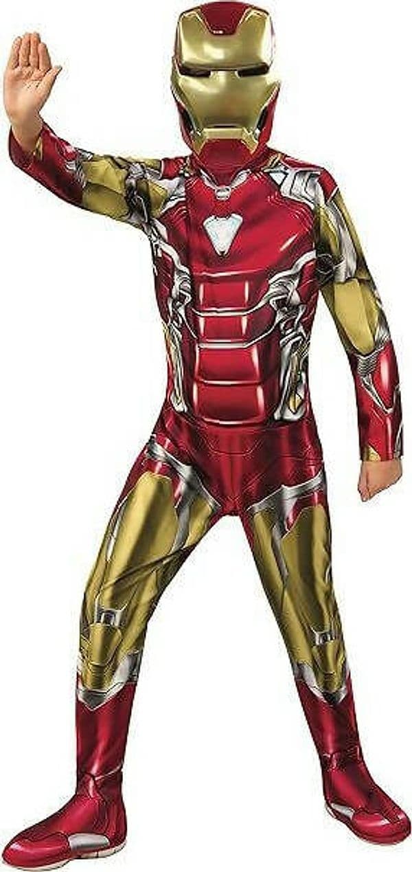 Rubies-Costume-Iron-Man-Endgame-Classic-Per-Ragazzi,-Tuta-Stampata,-Copristivali-E-Maschera,-Oficiale-Marvel-Per-Carnevale,-Halloween,-Cumpleanni-E-Natale