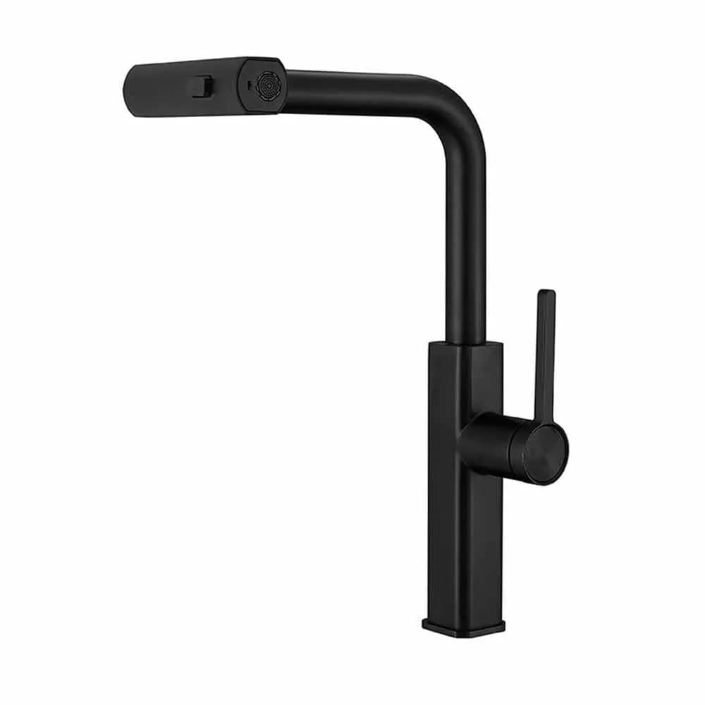 RUBINETTO CUCINA ESTRAIBILE CON EROGATORE GIREVOLE 2 GETTI MISCELATORE NERO 87256 in Rubinetti per lavelli da cucina Trade Shop italia - Napoli, commercioVirtuoso.it