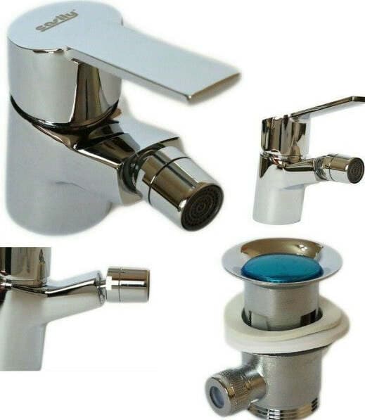 RUBINETTO MISCELATORE LAVELLO CASA BAGNO LAVABO BIDET OTTONE CROMATO 69018