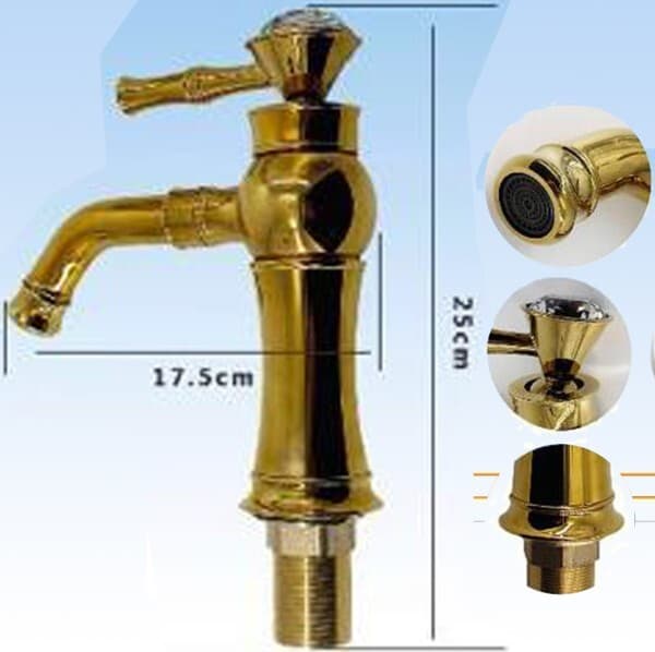 RUBINETTO MISCELATORE MONOCOMANDO LAVABO LAVELLO BAGNO CUCINA OTTONE DORATO ORO