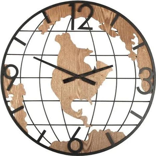 OROLOGIO DA PARETE GLOBE Ø 60 METALLO E MDF