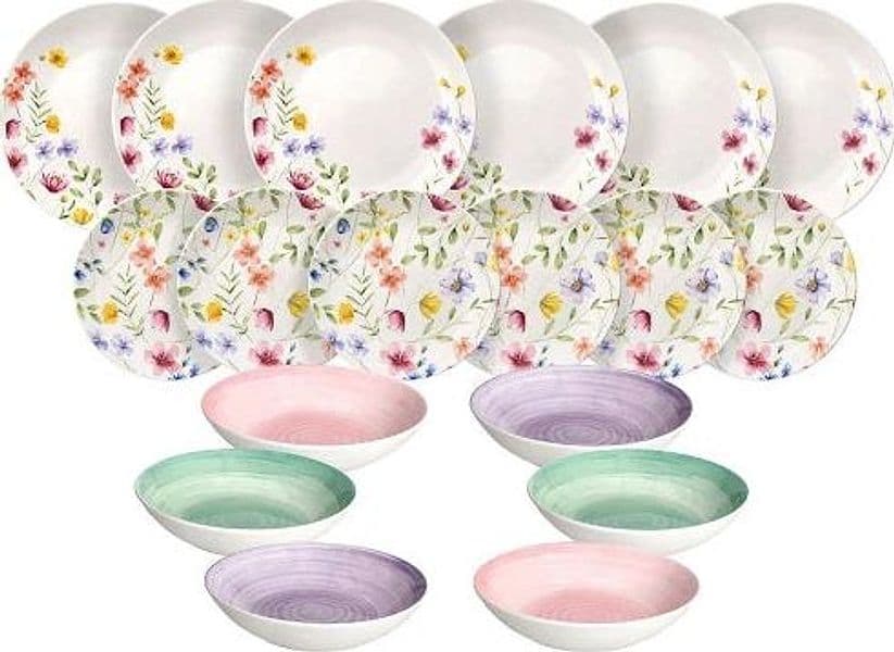 Servizio piatti 18 pezzi Petals Multicolor in Autocategorizzazione Più Di Più Ideas - Casalnuovo di Napoli, commercioVirtuoso.it