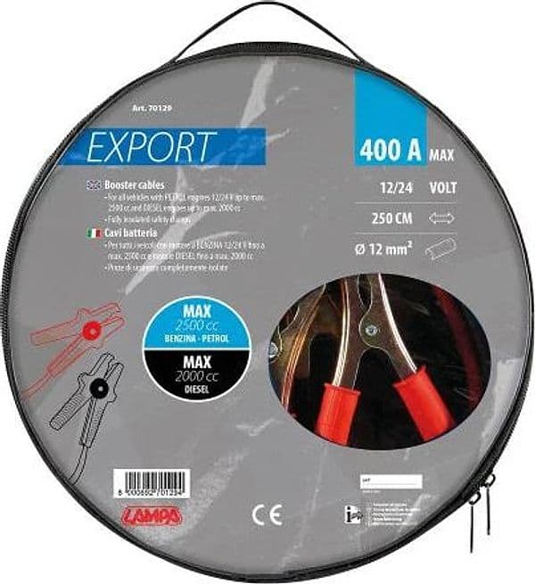 Cavi batteria Export 12/24V - 250 cm - 400 A - 12 mm² in Autocategorizzazione Più Di Più Ideas - Casalnuovo di Napoli, commercioVirtuoso.it