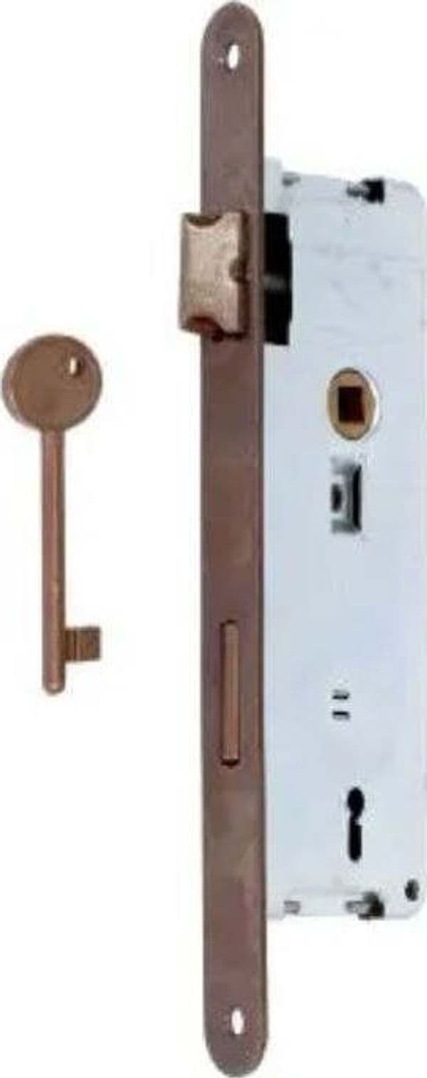 SACAR---SERRATURA-BRONZATA-PER-PORTE-INTERNE---LUNGHEZZA-210MM---FORO-CHIAVE-40MM