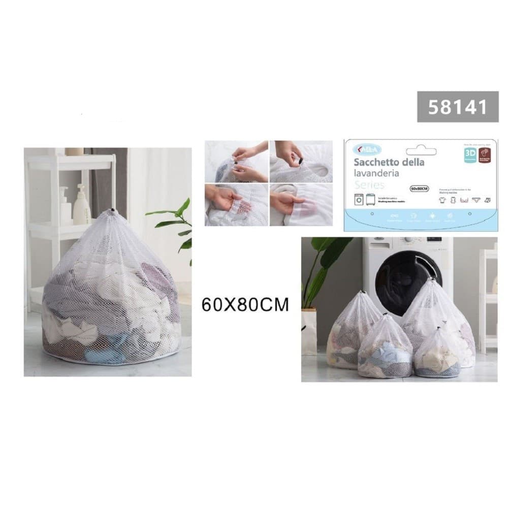 Sacchetto Lavanderia Bucato Borsa A Rete Biancheria 60 X 80cm Con Coulisse 58141 Casa e cucina/Organizzazione interni/Organizzazione lavanderia/Sacchi da biancheria Trade Shop italia - Napoli, Commerciovirtuoso.it