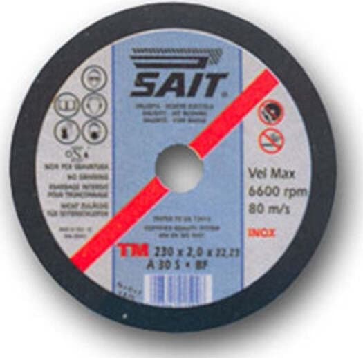 SAIT 230X2X22 DISCO MOLA DA TAGLIO PER METALLI INOX ABRASIVO FERRO FLEX