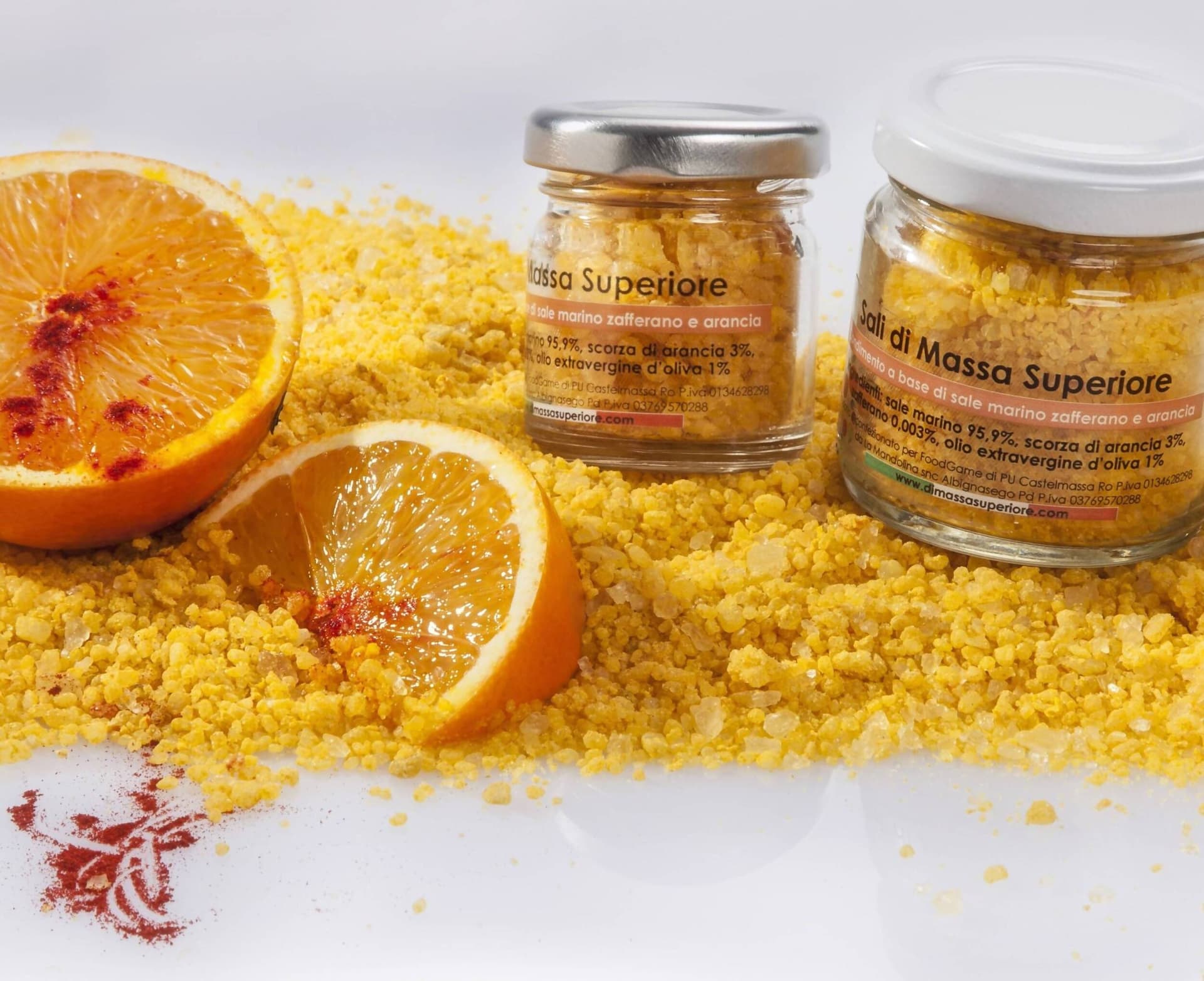 sale marino con zafferano e arancia barattolo di vetro da 25 g Saporidisale.It in Menta Foodgame - Castelmassa, commercioVirtuoso.it