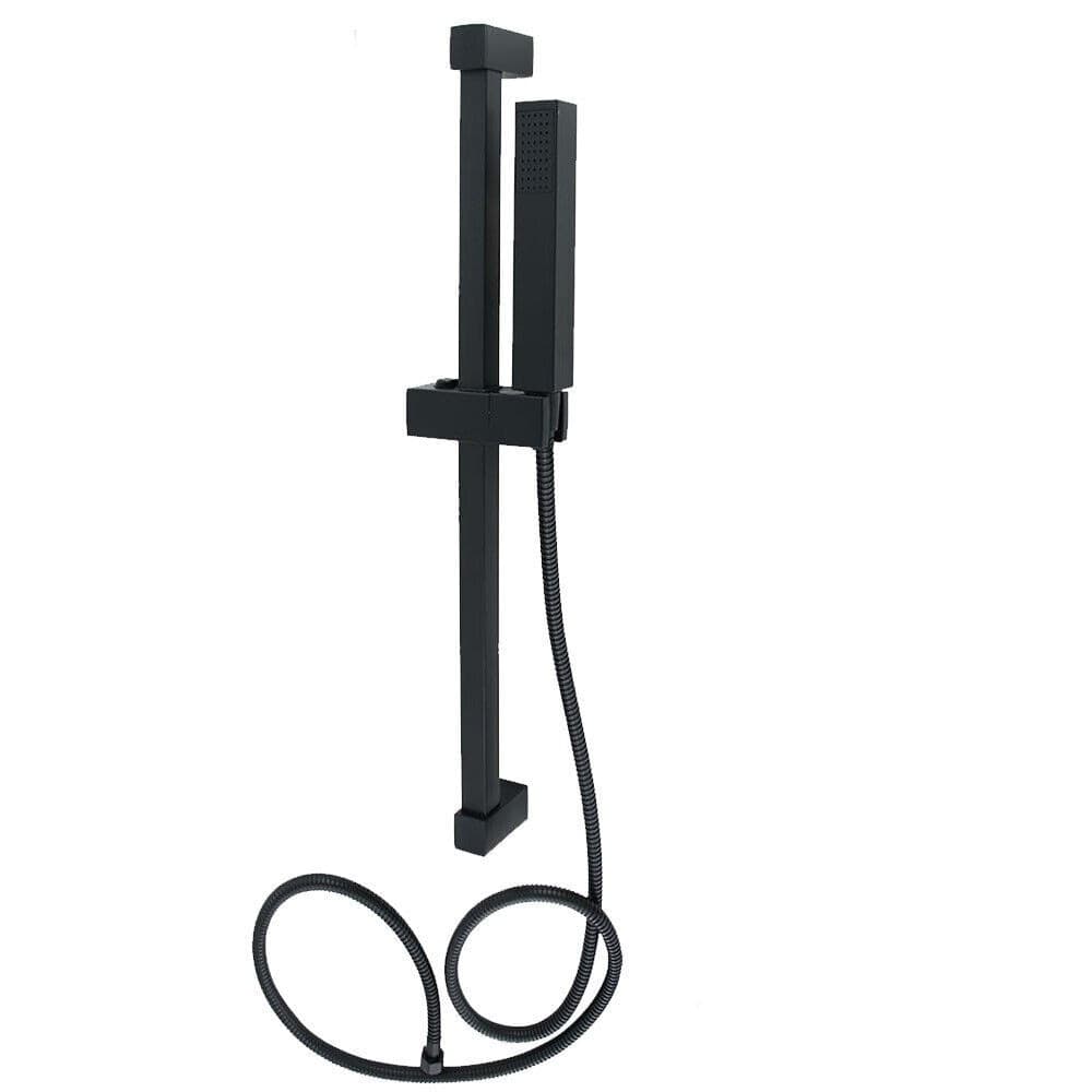SALISCENDI 60CM DOCCIA NERO CON DOCCINO SOFFIONE QUADRATO BAGNO 87495 TUBO 180CM in Rubinetti per vasca Trade Shop italia - Napoli, commercioVirtuoso.it