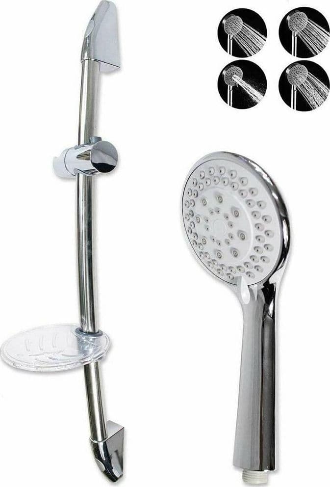Saliscendi Soffione 10cm Multigetto Regolabile Portasapone 70cm Flessibile 69137 in Telefoni doccia Trade Shop italia - Napoli, commercioVirtuoso.it