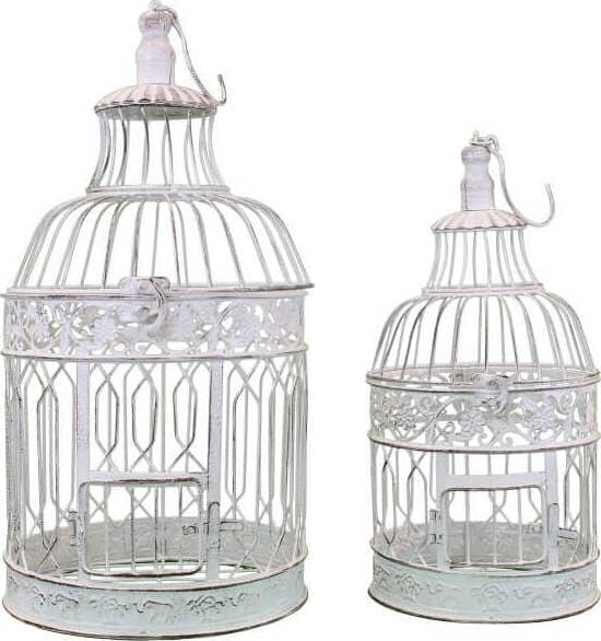 SALOMON---set-di-2-gabbie-tonde-stile-provenzale-in-ferro-verniciato-Bianco-Milani-Home