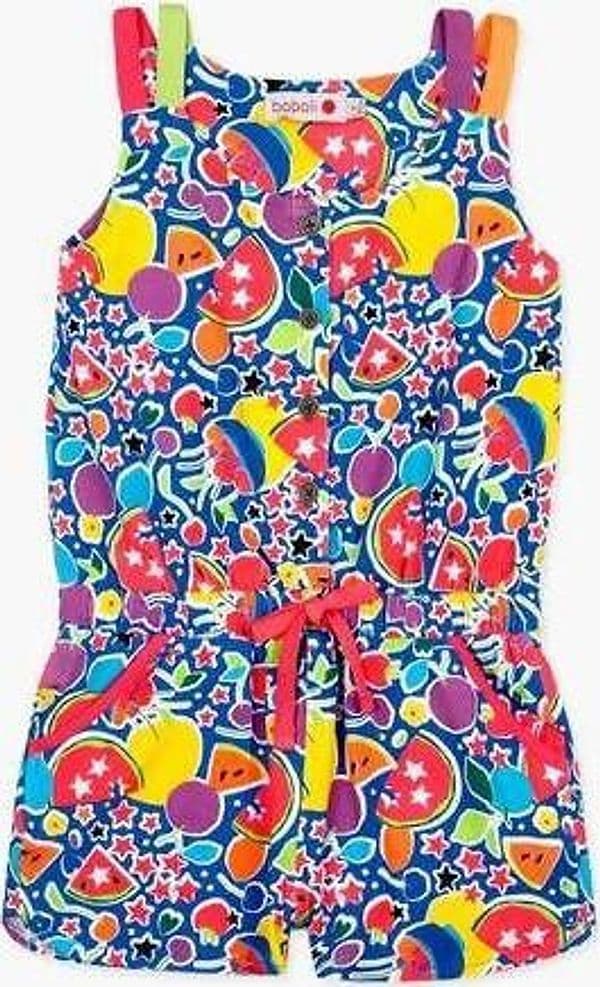 Salopette Bambina Colorata Estiva in Cotone Tuta Mono Pezzo Bimba Senza Spalline Estate Spiaggia Fantasia Multi Color tutina bambina/ragazza Piccole Canaglie - Tropea, Commerciovirtuoso.it