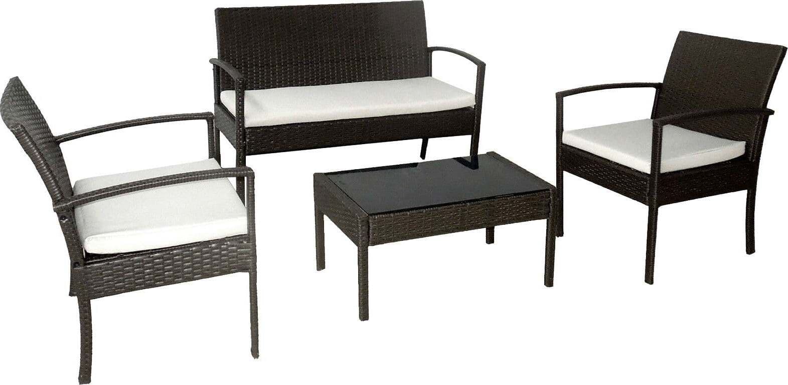 Salotto da Giardino in Rattan 4Pz. Divano Poltrone Tavolino Set Mobili da Giardino Completo Colore Marrone Boulevard Brown Bb780 Giardino e giardinaggio/Arredamento da giardino e accessori/Set di mobili Ferus - Montoro, Commerciovirtuoso.it