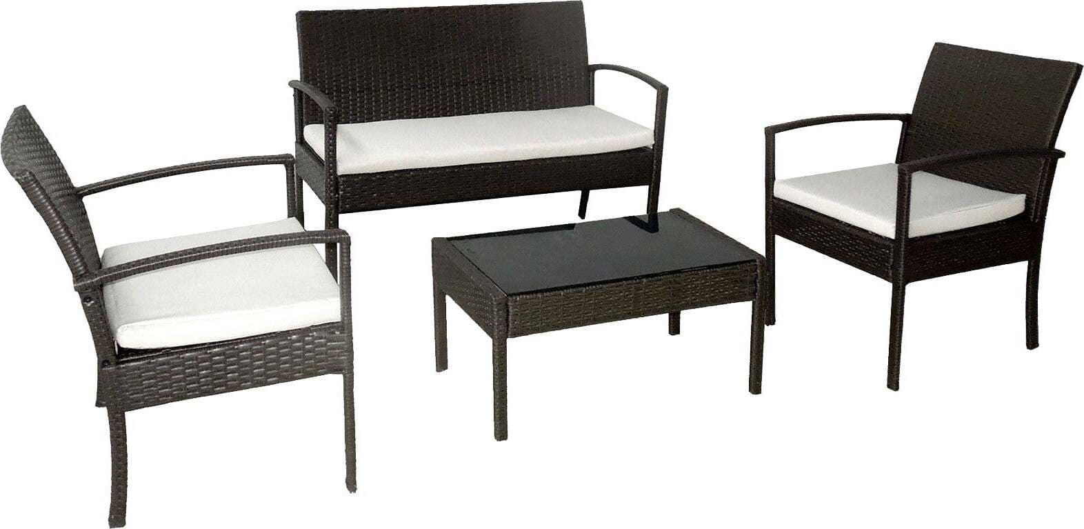 Salotto da Giardino in Rattan 4Pz. Divano Poltrone Tavolino Set Mobili da Giardino Completo Colore Marrone Boulevard Brown Bb780 Giardino e giardinaggio/Arredamento da giardino e accessori/Set di mobili Ferus - Montoro, Commerciovirtuoso.it