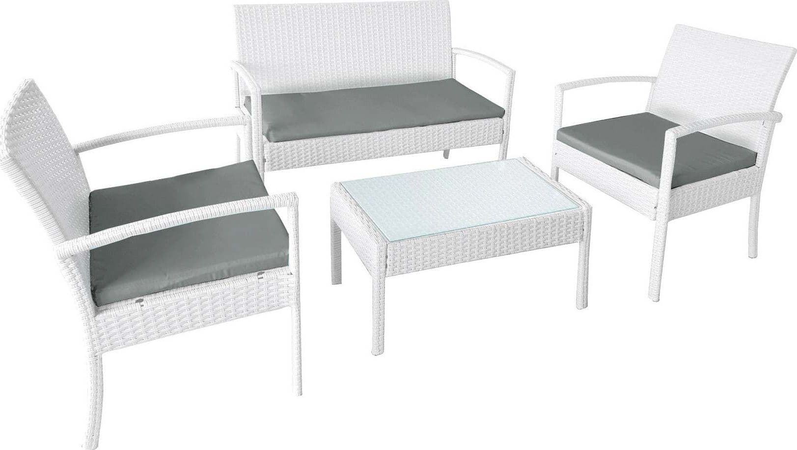 Salotto Da Giardino In Rattan Bianco 4 Pz. Divano Poltrone Tavolino Set Mobili Da Giardino Bianchi Completo Colore Marrone 80Boulevard Bianco Ba620 Giardino e giardinaggio/Arredamento da giardino e accessori/Set di mobili Ferus - Montoro, Commerciovirtuoso.it