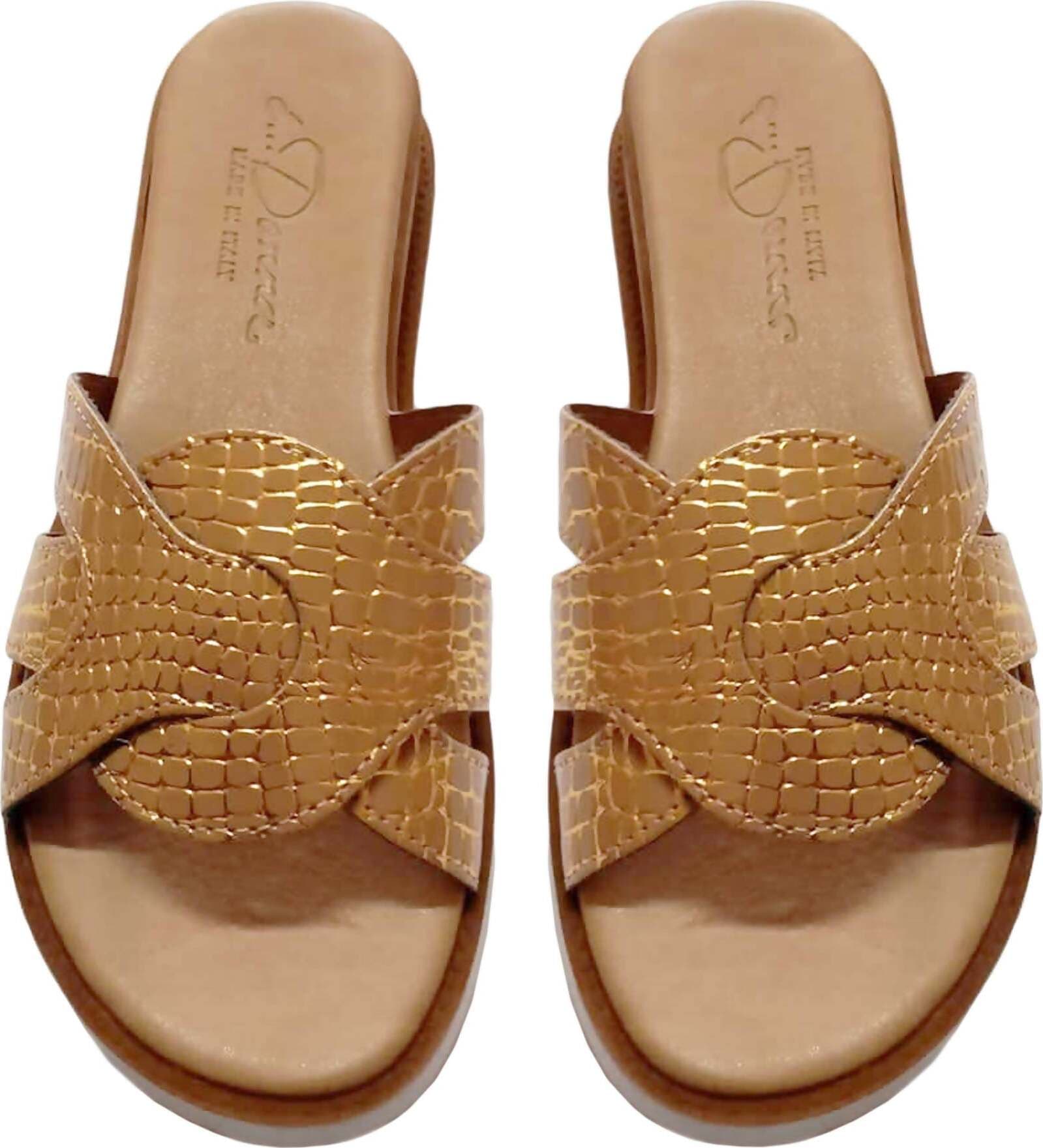 Sandali Donna Aperti Ciabatte Intrecciate Made in Italy Oro Sandalo Ciabatta con Zeppa 0.5 cm Estiva ART. 670-6155 ZATTERONA DONNA L'Orchidea - Siderno, Commerciovirtuoso.it