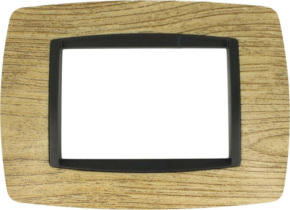 SANDASDON-Placca-Bombe-3M-Legno-Scuro-Compatibile-Con-Bticino-Living-International