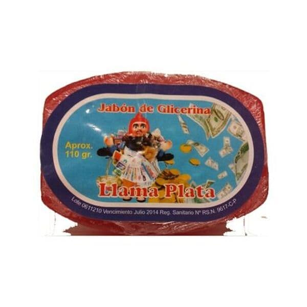 SAPONETTA ESOTERICA SANTERÍA LLAMA PLATA JABON DE GLICERINA COLORE ROSSO