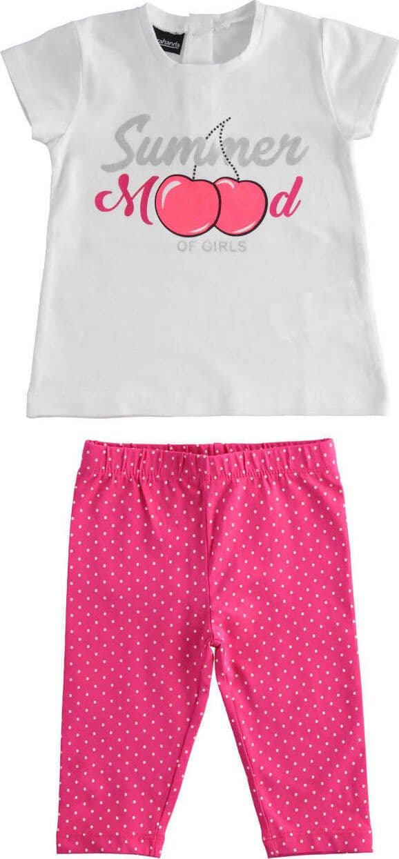 SARABANDA Completo in jersey maxi t-shirt e leggings pinocchietto per bambina 1871273600 12736 col2438 Bimba Rosa Bianco