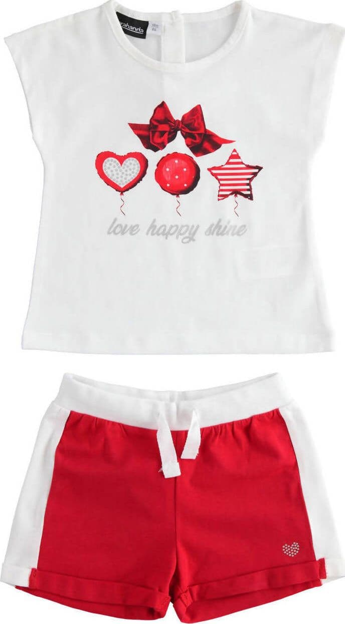 SARABANDA Completo t-shirt e short con diverse fantasie per bambina 1871273700 12737 Completino Set Bimba Bianco e Rosso Abbigliamento Sanitaria Gioia del Bimbo - Villa San Giovanni, Commerciovirtuoso.it