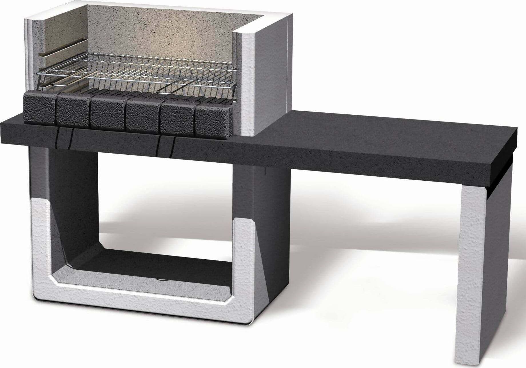 Sarom Barbecue in Muratura Porto Barbecue Carbonella/legna Con Tavolo Laterale in Barbecue a legna Biofiregrill - Casier, commercioVirtuoso.it