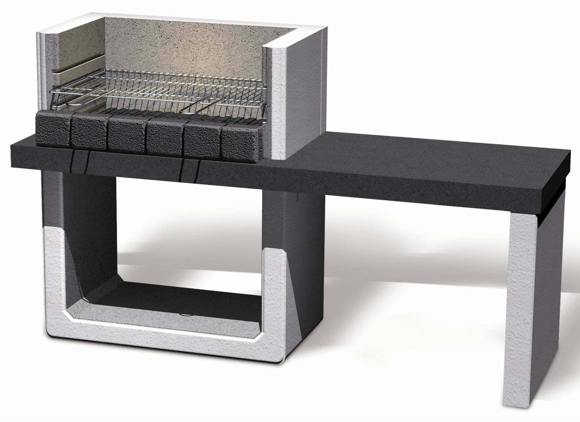 Sarom Barbecue in Muratura Porto Barbecue Carbonella/legna Con Tavolo Laterale in Barbecue a legna Biofiregrill - Casier, commercioVirtuoso.it