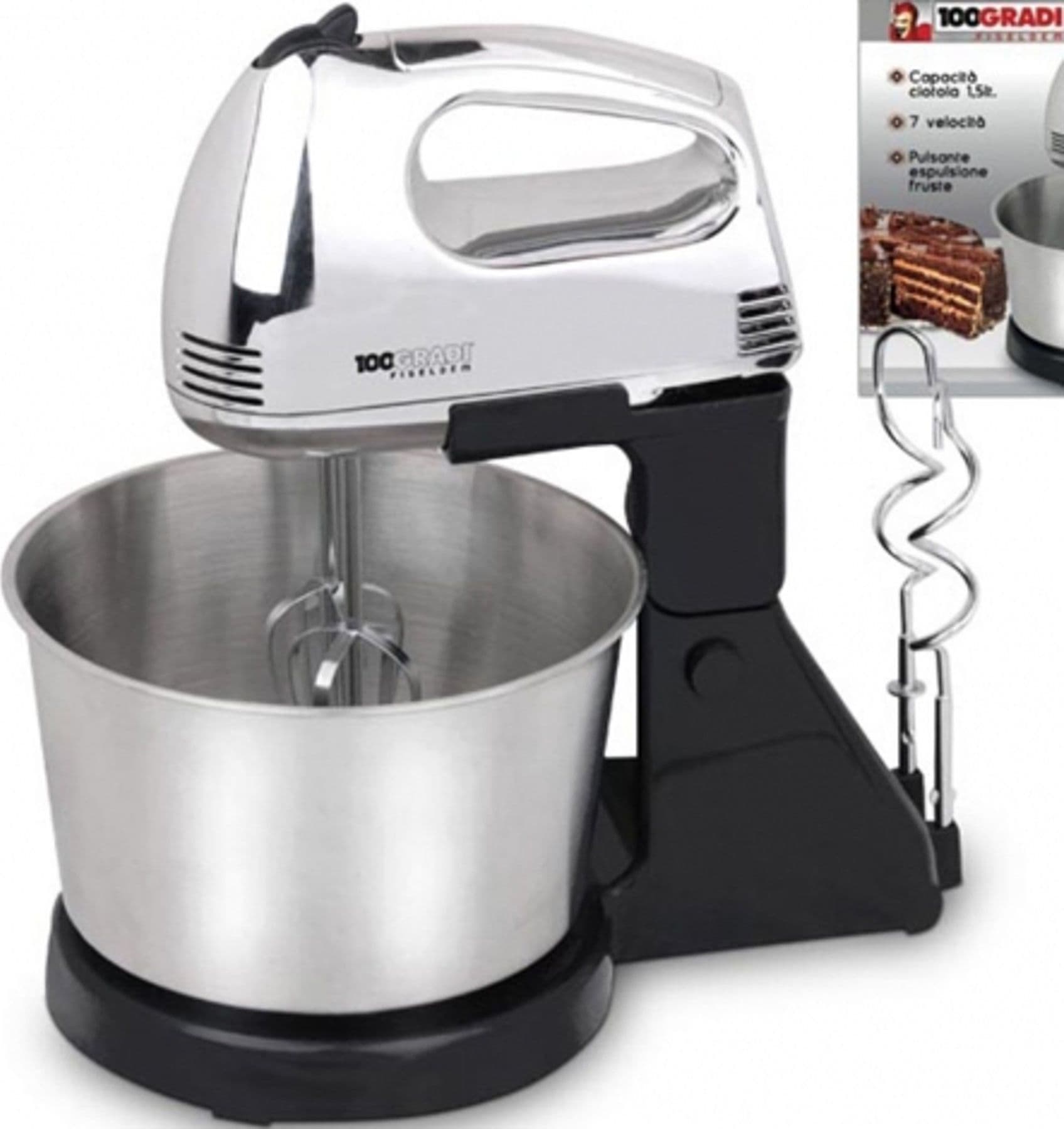 SBATTITORE CON CIOTOLA GIREVOLE IMPASTATRICE 1,5 LT ACCIAIO INOX 200W FISELDEM Casa e cucina/Elettrodomestici per la cucina/Robot da cucina frullatori e impastatrici/Mixer da cucina/Sbattitori elettrici Trade Shop italia - Napoli, Commerciovirtuoso.it