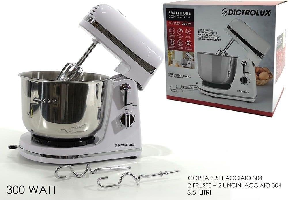 Sbattitore Con Coppa 300w 3.5litri 6 Velocit? Fruste Acciaio Robot Cucina 602074 Casa e cucina/Elettrodomestici per la cucina/Robot da cucina frullatori e impastatrici/Mixer da cucina/Sbattitori elettrici Trade Shop italia - Napoli, Commerciovirtuoso.it