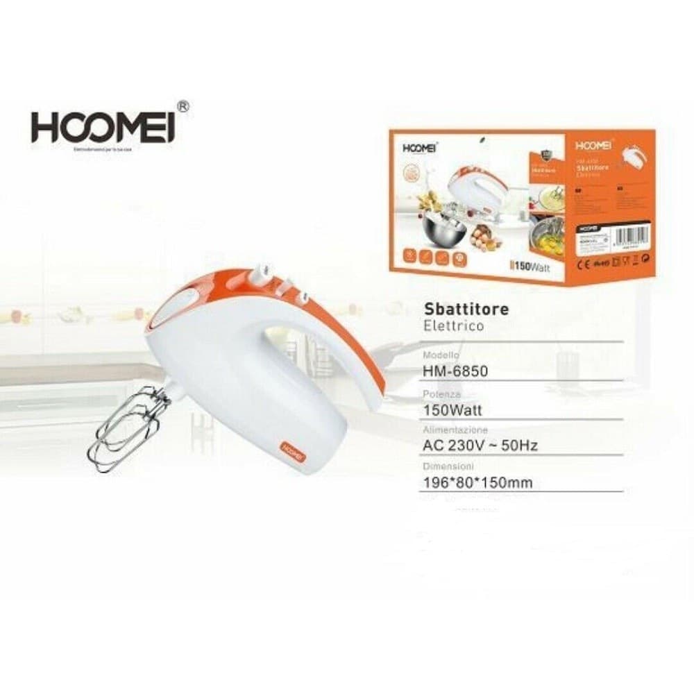 Sbattitore Elettrico Frullatore Impastatore 150 Watt 5 Velocita' Hoomei Hm-6850 Casa, arredamento e bricolage > Elettrodomestici > Sbattitori Trade Shop italia - Napoli, Commerciovirtuoso.it
