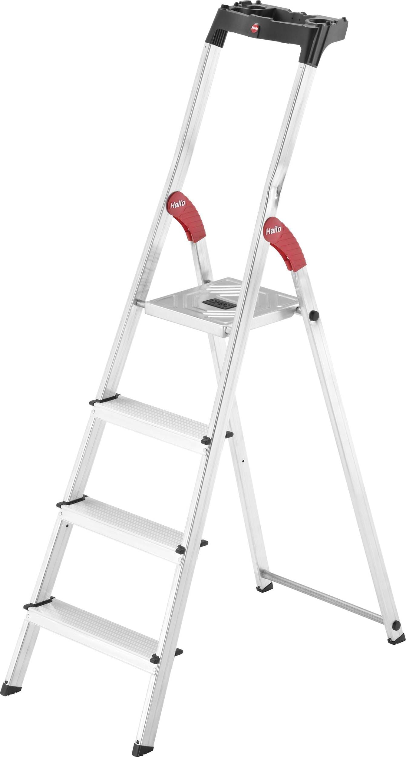 Scala Domestica in Alluminio Hailo L60 Con Piattaforma E Gradini Antiscivolo Sistema Easyclix Basic Scala Con Vaschetta Portaoggetti Fai da te/Prodotti per la costruzione/Scale/Scale multiuso Ferus - Montoro, Commerciovirtuoso.it