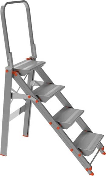 Scala sgabello Class PiU' con parapetto - 4 gradini - alluminio - Marchetti Fai da te/Prodotti per la costruzione/Scale/Scale multiuso Eurocartuccia - Pavullo, Commerciovirtuoso.it