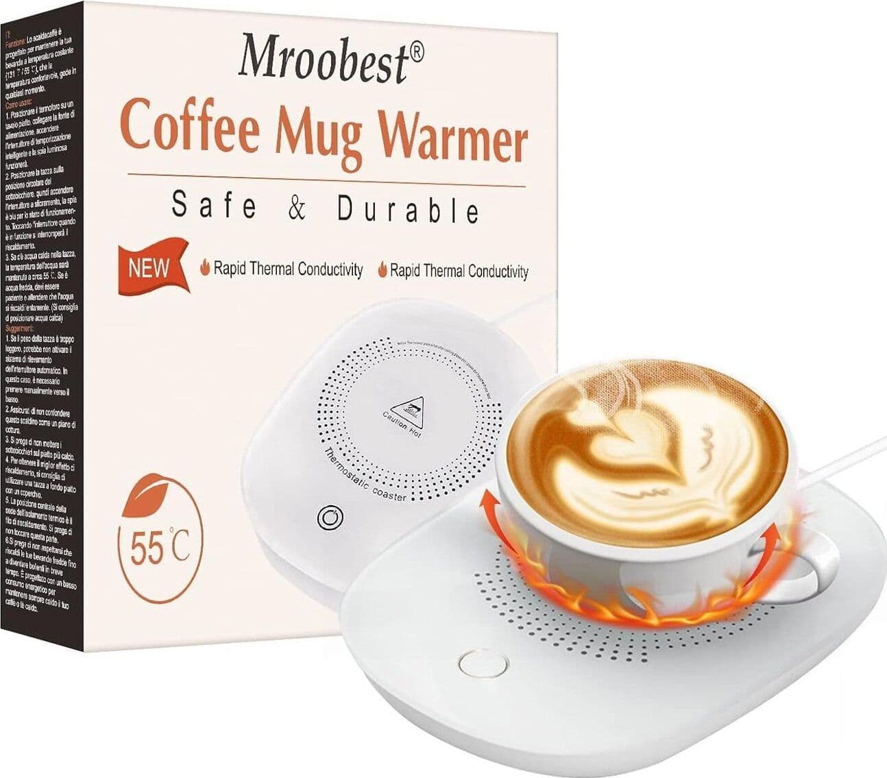 Scalda Tazza USB da caffè Bevande Piastra Riscaldante Impermeabile Temperatura costante 55 ° per Uso Domestico o in Ufficio con Interruttore Termico Smart Touch in Lunchbox 85cento.it - Potenza, commercioVirtuoso.it