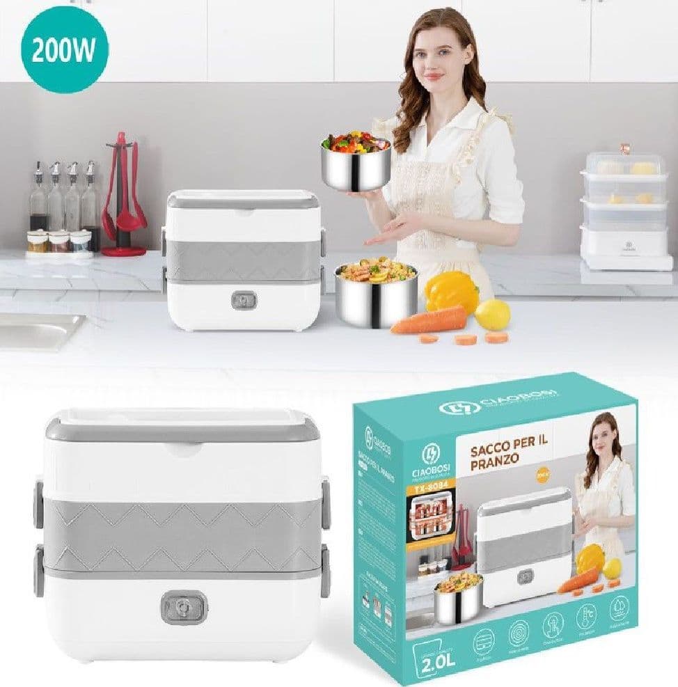 Scaldavivande Elettrico Portatile 2lt Portavivande Termico 200w Acciaio Tx-8084 Casa e cucina/Elettrodomestici per la cucina/Elettrodomestici speciali/Vassoi scaldavivande Trade Shop italia - Napoli, Commerciovirtuoso.it