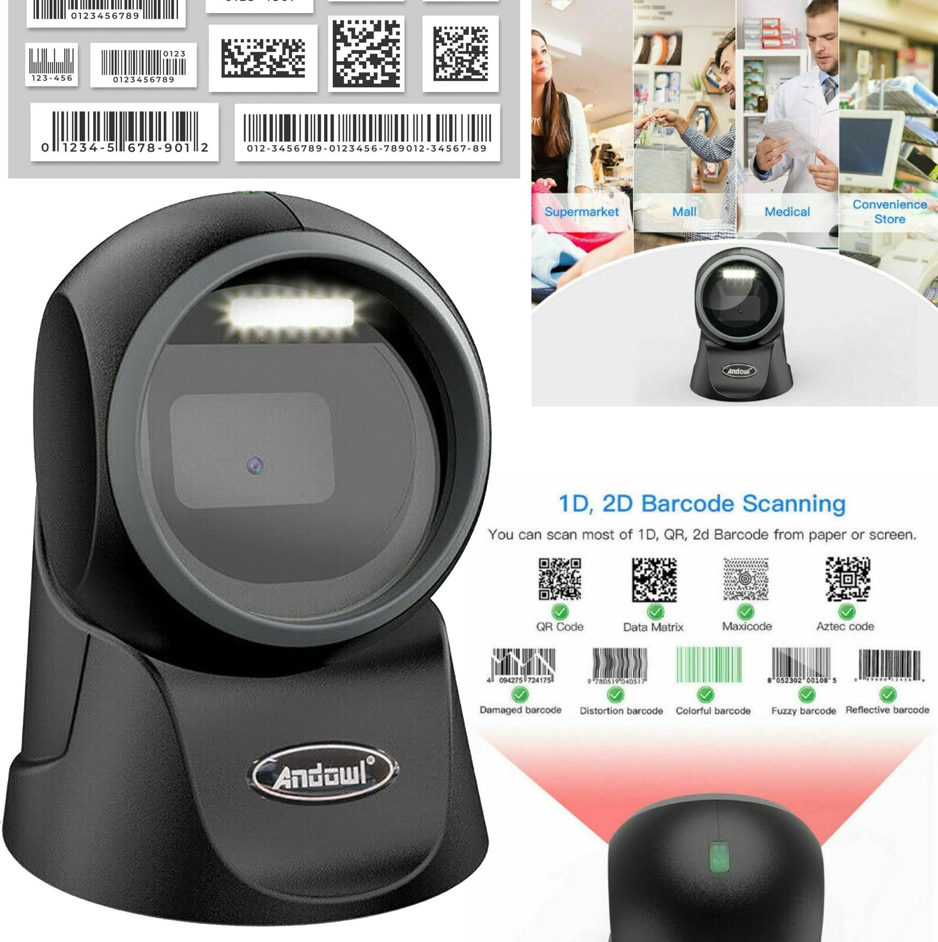 Scanner Barcode Lettore Di Codici A Barre Qr Code 1d 2d Usb Da Tavolo Q-sm50 Cancelleria e prodotti per ufficio/Elettronica per ufficio/Prodotti per la vendita (POS)/Lettori di codice a barre Trade Shop italia - Napoli, Commerciovirtuoso.it