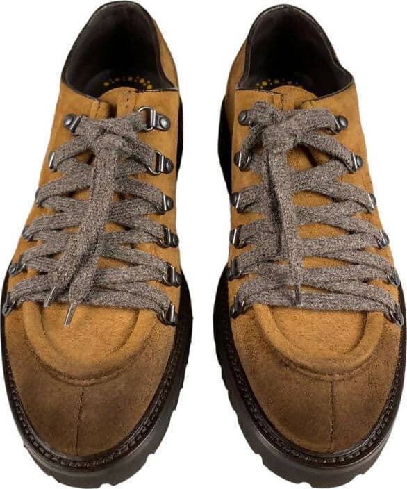 Scarpa uomo Doucal's - Derby in suede lacci a contrasto e ganci metallici Colore Cammello in Sneaker casual Couture - Sestu, commercioVirtuoso.it