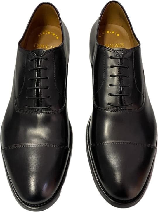 Scarpa uomo Doucal's - Oxford cap toe Stringata in pelle colore nero in Scarpe stringate basse Couture - Sestu, commercioVirtuoso.it