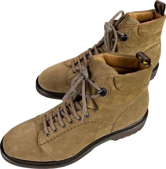 Scarpa uomo Doucal's - Scarponcino Combat Boot con colletto imbottito scamosciato colore cammello