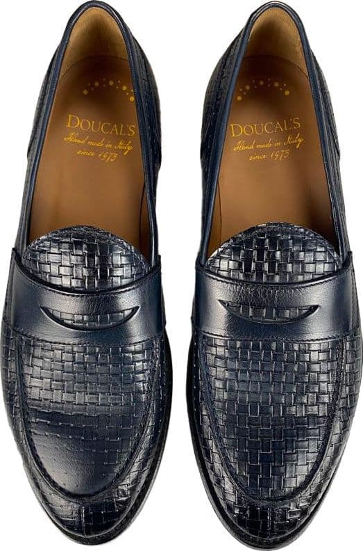 Scarpa uomo Doucal's - Mocassino in pelle - Colore Blu notte in Loafer e mocassini Couture - Sestu, commercioVirtuoso.it