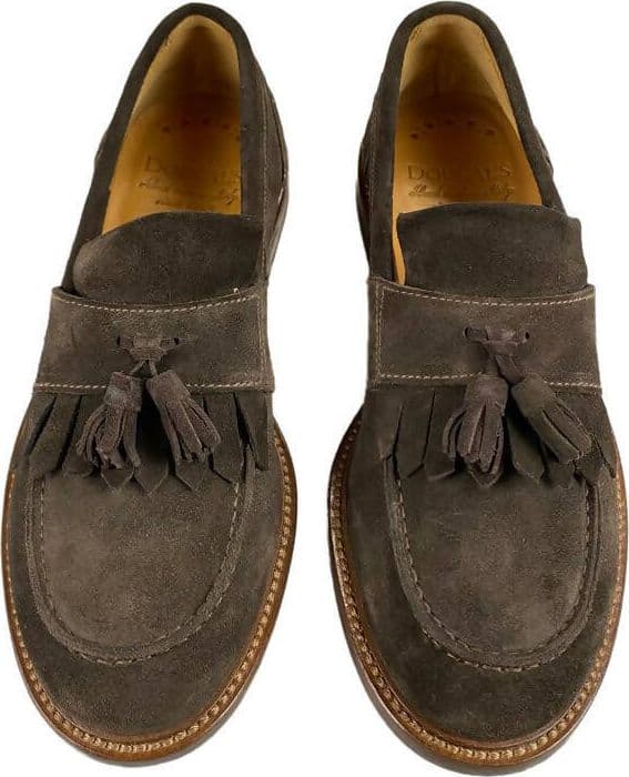 Scarpa uomo Doucal's - Mocassino in pelle scamosciata - Nappine e Frangia - Colore Marrone in Loafer e mocassini Couture - Sestu, commercioVirtuoso.it
